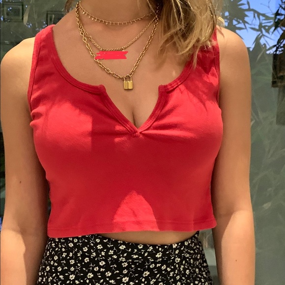 Brandy Melville Tops - 📍RED BRANDY CROPPED TANK📍